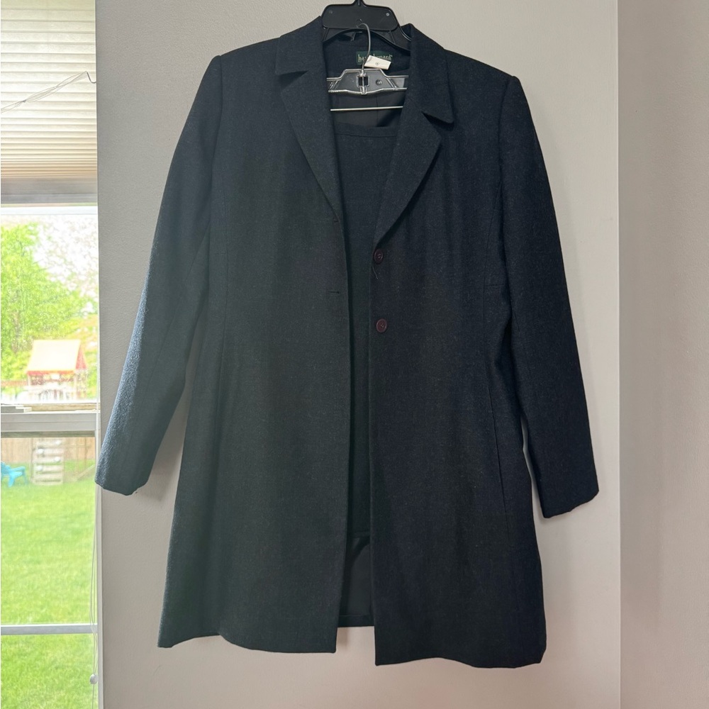 Harve Benard Charcoal Wool Coat